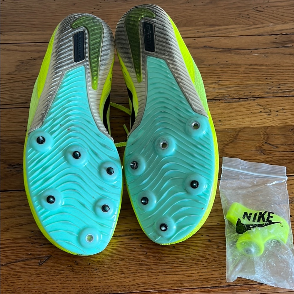Nike Neon Yellow Sprinting Spikes 9.5 - Picture 4 of 4